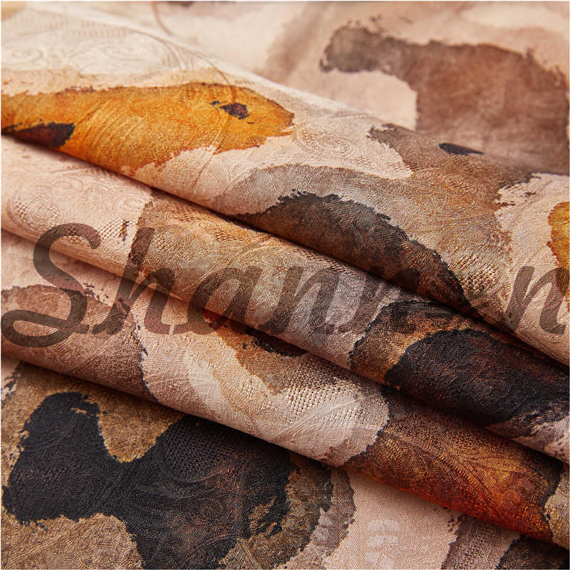 Natural 100% mulberry silk 19MM jacquard Chinoiserie Silk Fabric 