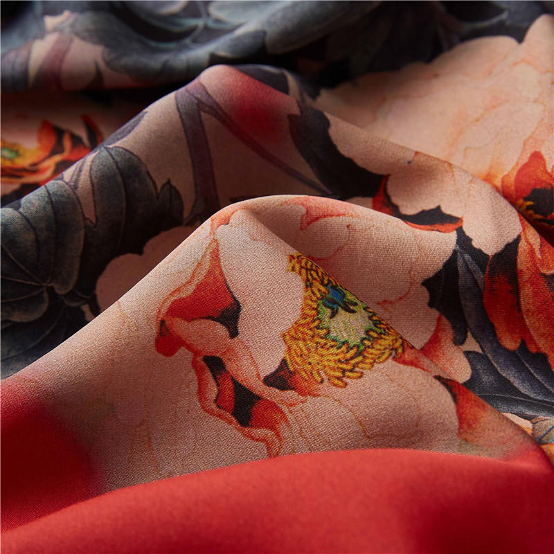 Stretch Georgette 91% mulberry silk 9% spandex 19MM stretch Chinoiserie Silk Fabric 