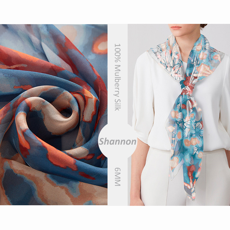  High-end 100% pure mulberry silk 6MM Chinoiserie & Wensli Fabric