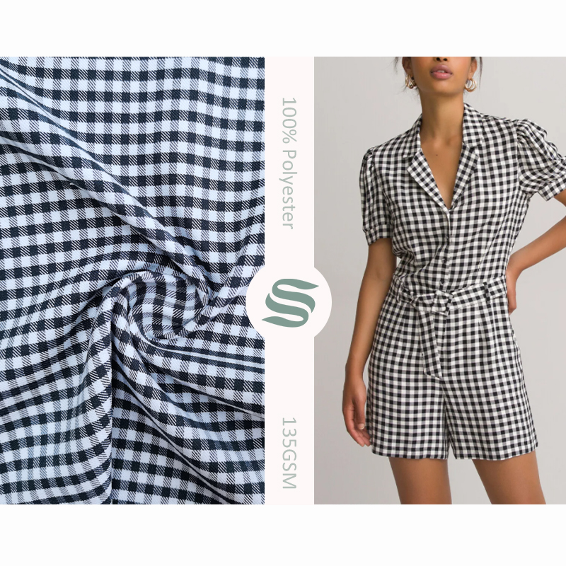 Classic 100% polyester yarn dyed check fabric plaid fabric