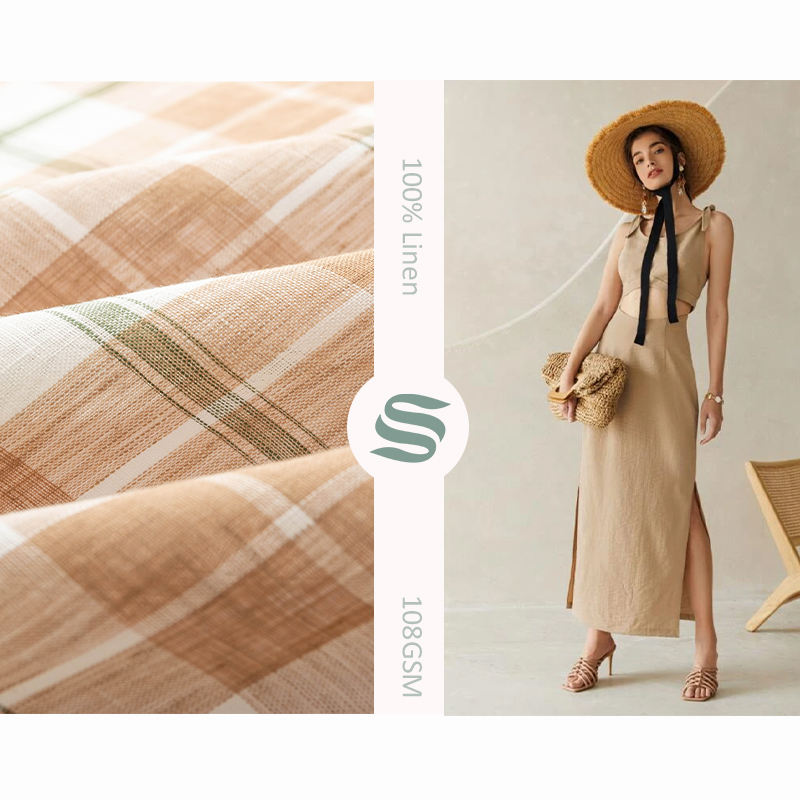 Wholesale High Quality Breathable Linen Dress 100% linen fabric for clothing
