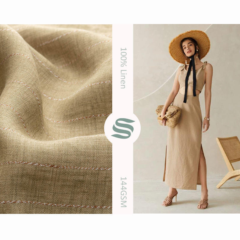 Manufacturers wholesale loose casual cotton 100% linen fabric for dress