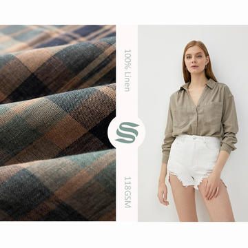 Wholesale manufacturers Eco-friendly 100% linen dress shirt Fabric