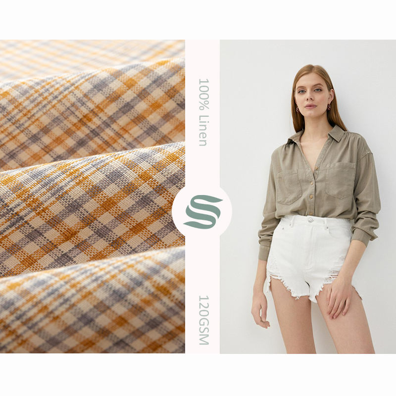 OEM Custom High Quality ECO-friendly 100% pure linen fabric for clothing