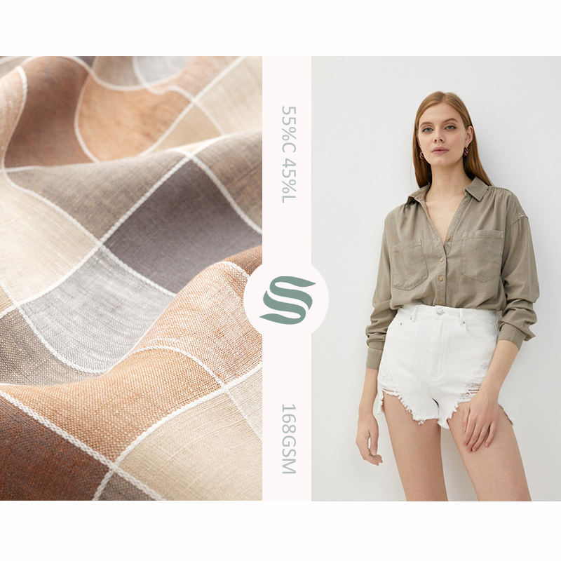 2022 Hot sale Thickened 55% Cotton 45% Linen soft Fabric for shirt