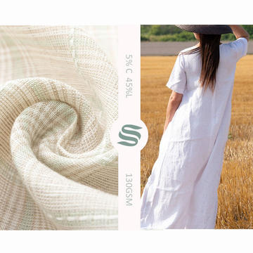 Free Sample ECO-friendly Anti-bacterial 55% Cotton 45% Linen fabric for garment