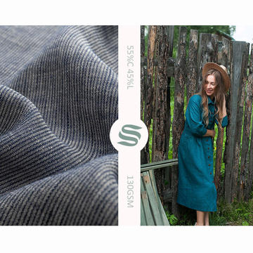 2022 New Fashion 55% Cotton 45% Linen biodegradable fabric for leisurewear