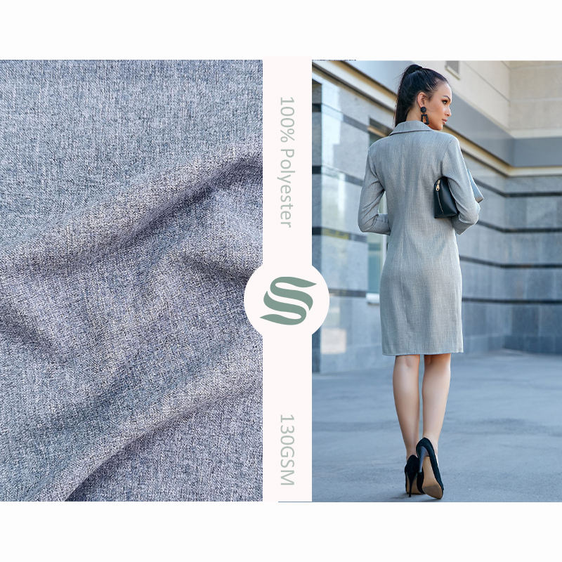 Hot selling 100% polyester heather grey peach finish fabric