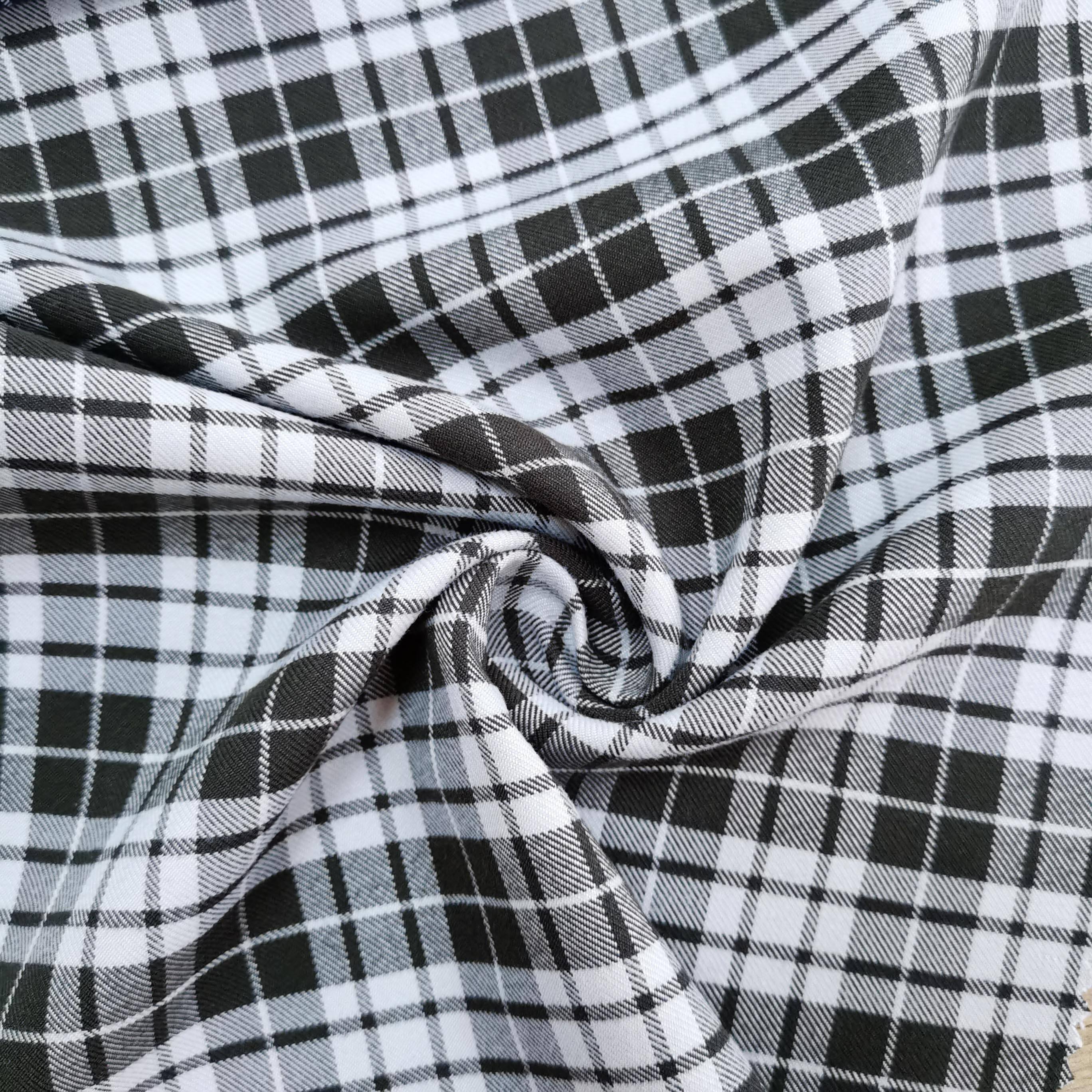 Top Quality 100% polyester gingham fabric peach finished plaid fabric