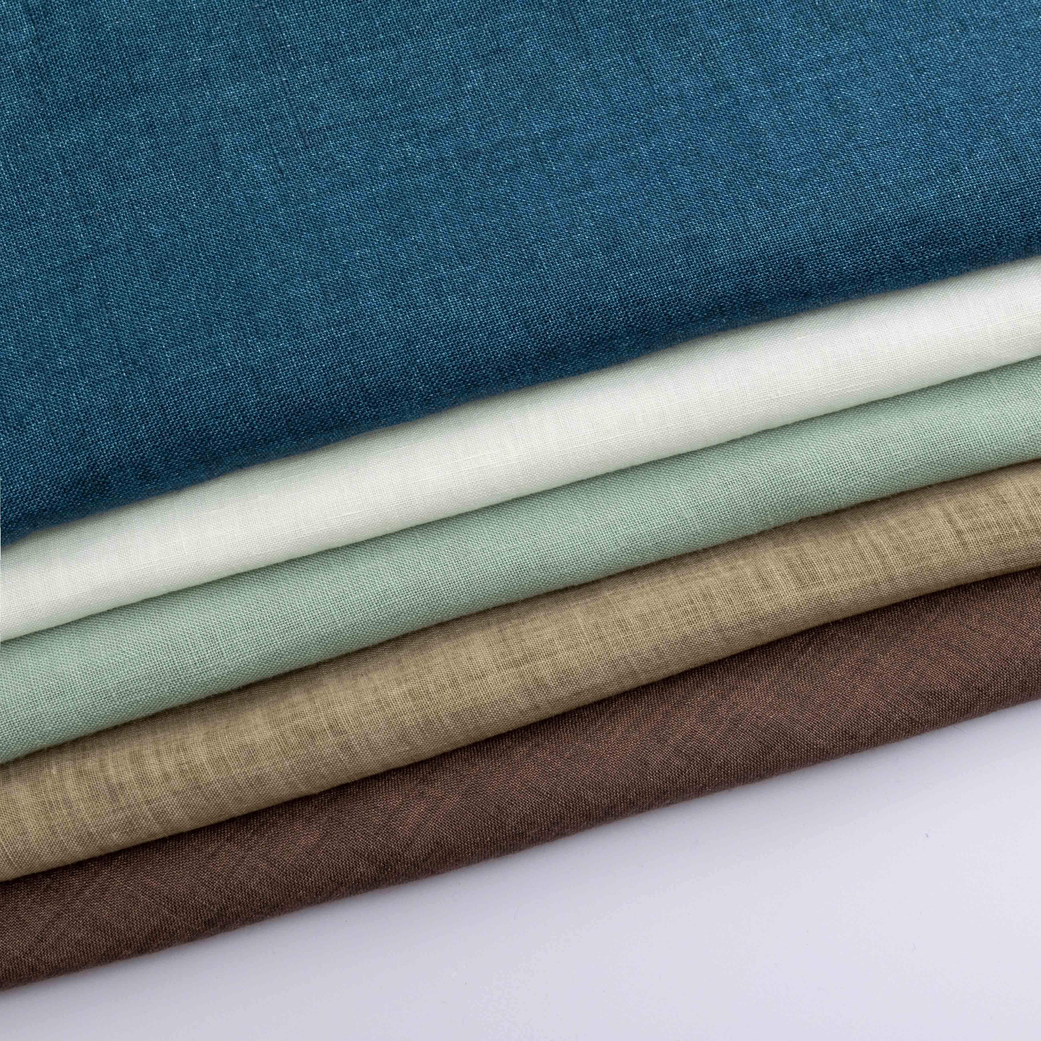 Free Sample Pure 100% linen natural stripe dyed fabric for dress