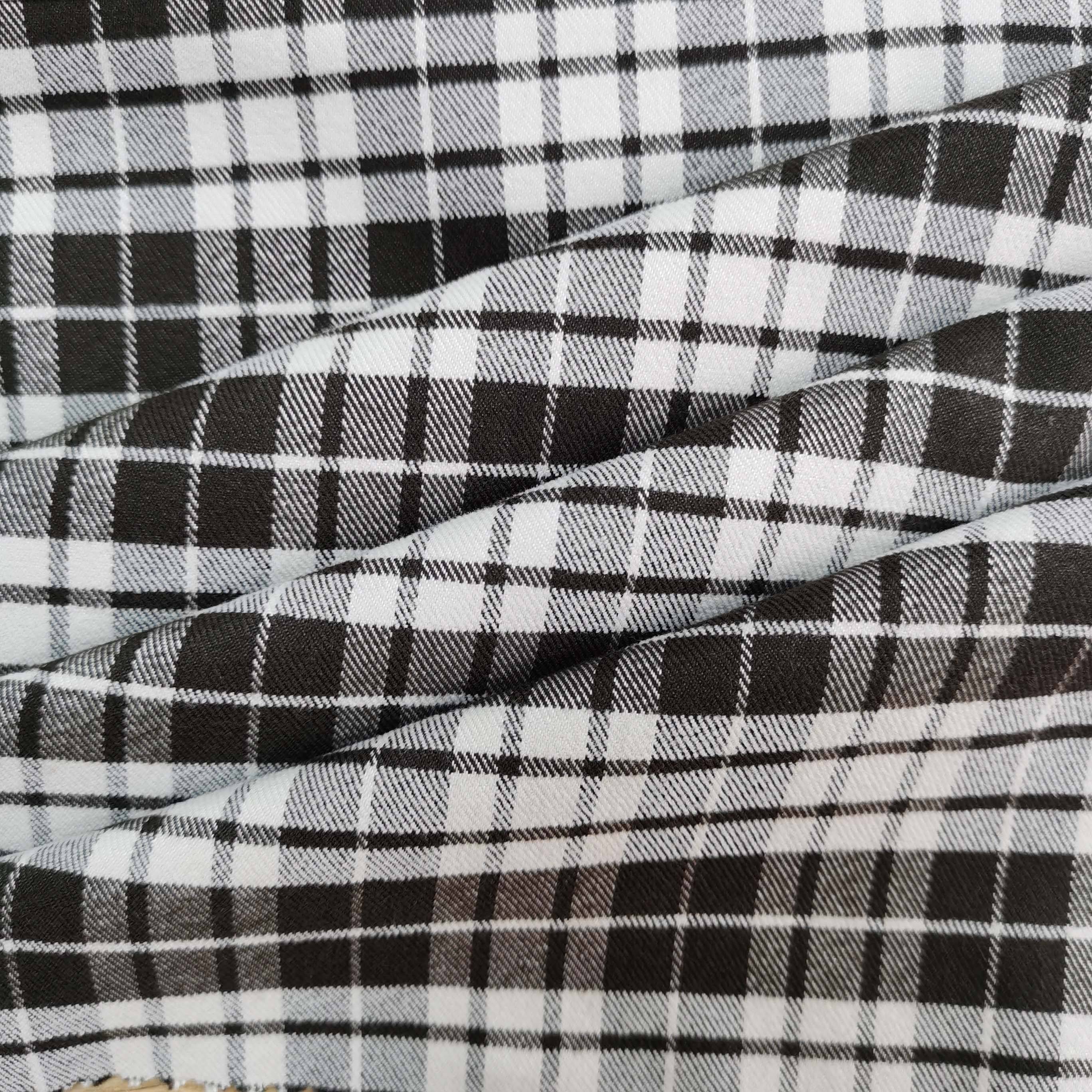 Top Quality 97% polyester 3% spandex grid fabric peach finished checked fabric