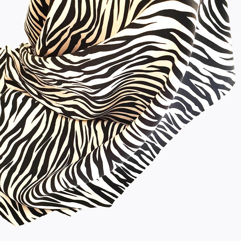 56 rayon 44 viscose satin Animal print zebra animal print fabric