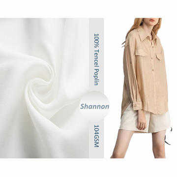 Linen-like fashion 100% loycell poplin for shirt casual office lady fabric 