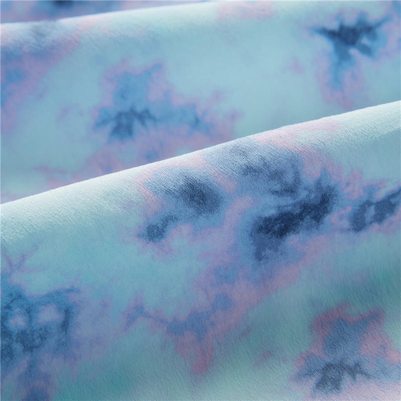 Tie-dyed crepe 53% viscose 47% rayon woven pastoral viscose fabric