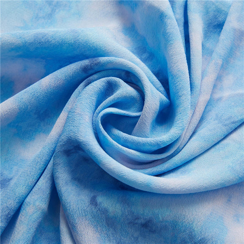 Tie-dyed crepe 53% viscose 47% rayon woven pastoral viscose fabric