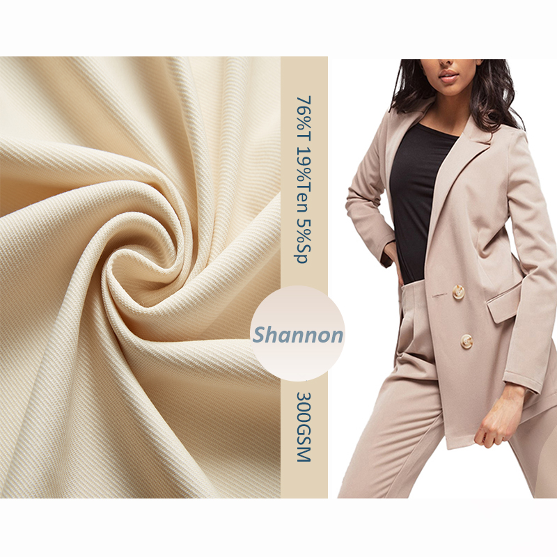 Knitted lyocell polyester elastic blended stretch casual office lady fabric 