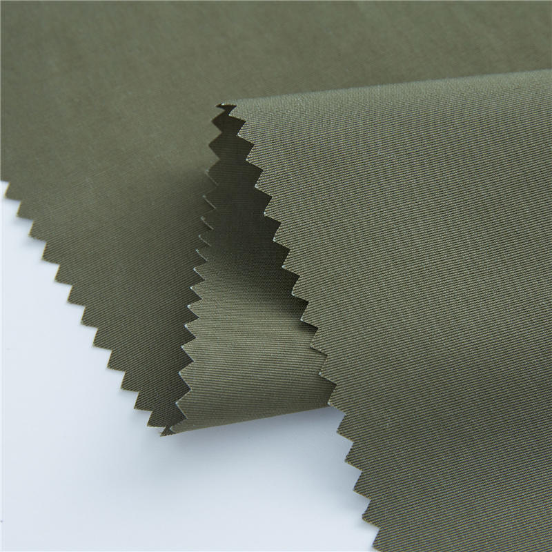 Olive canvas 68% cotton 32% nylon breathable casual coat fabric