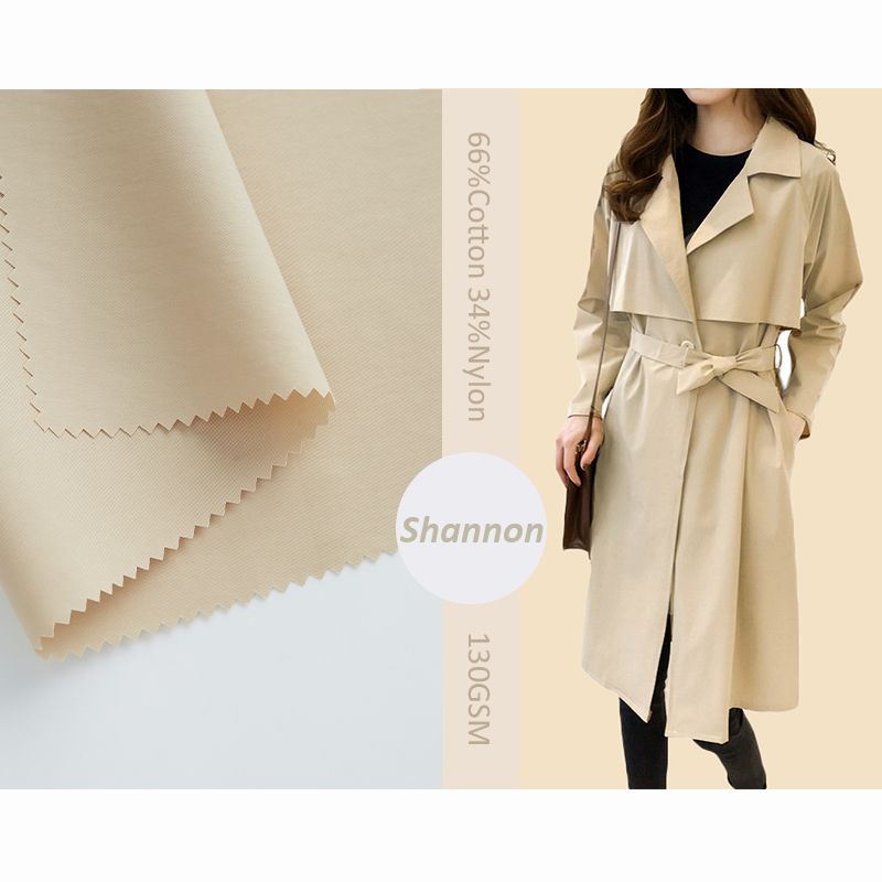 66% cotton 34% nylon twill eco-friendly casual coat fabric
