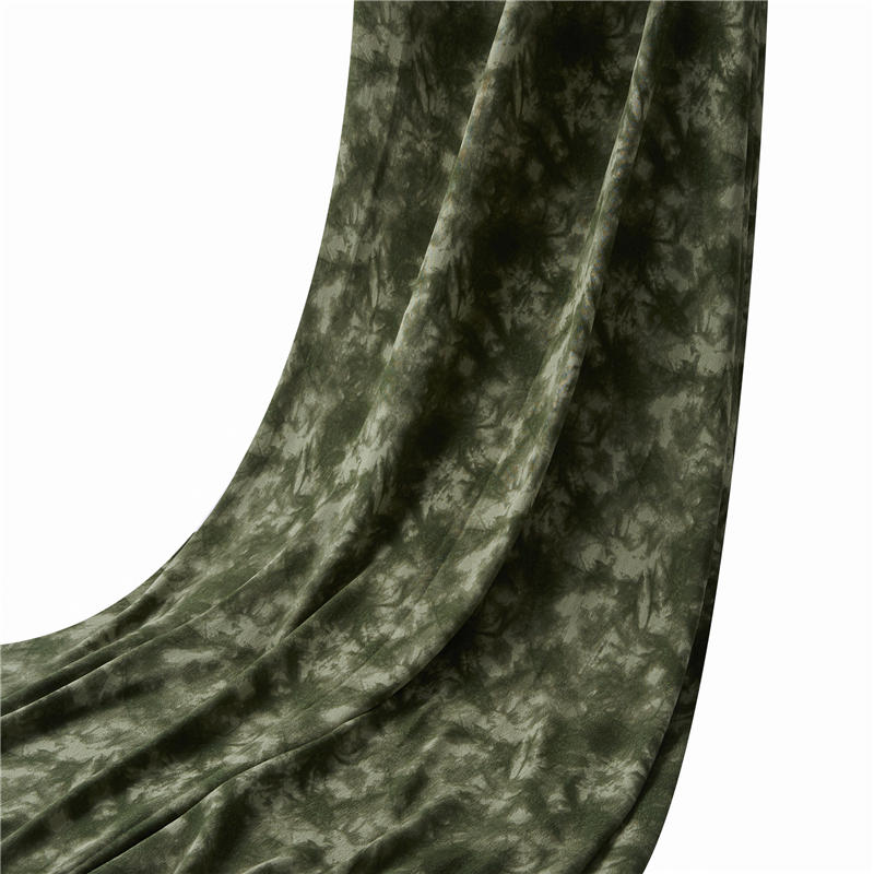 Army green tie-dyed 53% viscose 47% rayon crinkle pastoral viscose rayon fabric